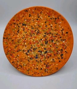 Zak Designs Melamine Orange Confetti Plate 9" EUC - Picture 1 of 3