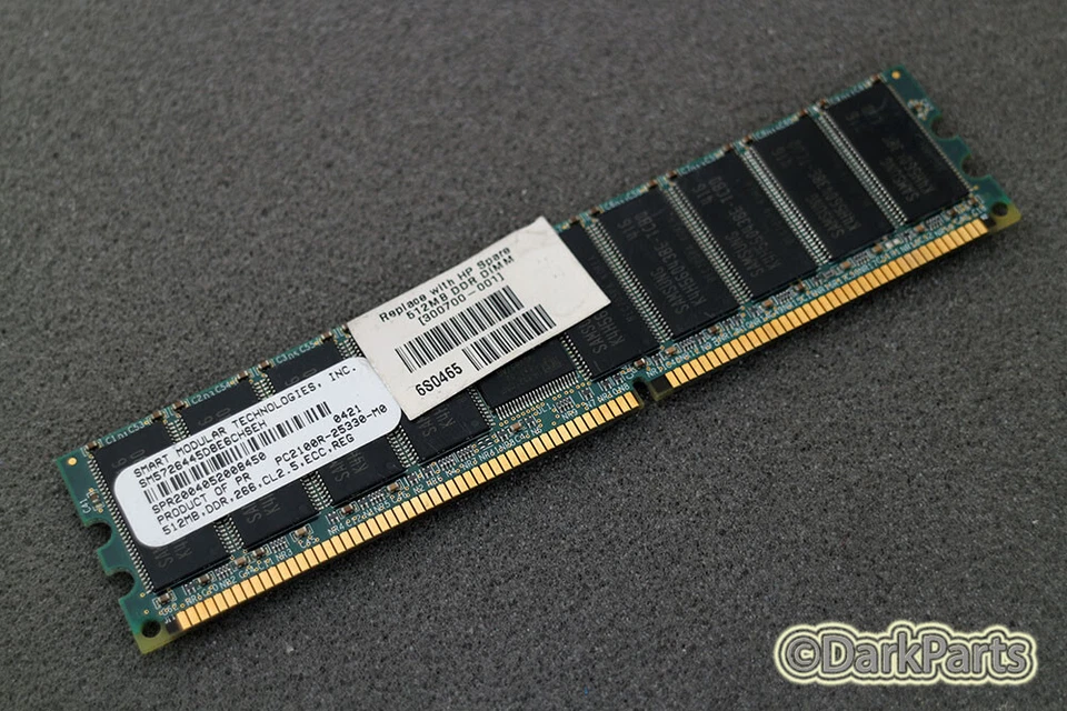 SMART SM5726445D8E6CHSEH PC2100R-25330-M0 512MB Server Memory RAM - Immagine 1 di 1
