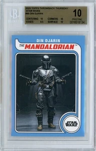 2023 TOPPS TBT STAR WARS: MANDALORIAN #95 - DIN DJARIN - GRADED BGS PRSTINE 10 - Picture 1 of 2