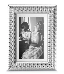 MARCO DE FOTOS LENOX REED & BARTON PLATEADO PATRÓN DE CORREA DE RELOJ 4"x 6" 866458 nuevo en caja - Imagen 1 de 9
