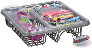 25tlg. Abtropfgestell für Kinderküche Küchenhelfer Puppenmutti Teller, Töpfe, - Bild 1 von 1