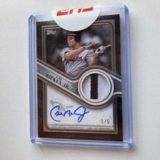 Cal Ripken Jr. 2023 Topps Series 1 Reverence Platinum Patch Relic Auto Card 1/5