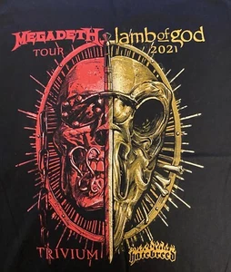 2021 Lamb Of God, Megadeth, Hatebreed, Trivium Metal Tour Shirt Größe Large - Bild 1 von 3