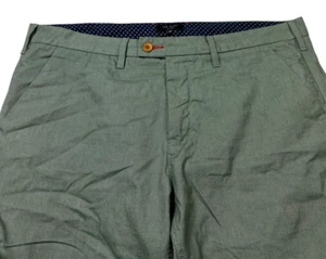 Ted Baker chino Pants Green Flat Front Cotton Blend Men's 38X30. - Picture 1 of 5