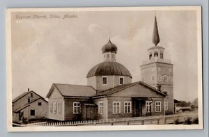 Antigua postal con foto real de iglesia rusa Sitka Alaska AK RPPC 1920-40 - Imagen 1 de 2