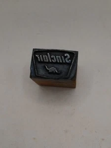 Vintage Druck Buchdruck Druckerblock Sinclair Dinasaur Logo - Bild 1 von 2
