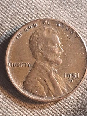 1951 d wheat penny error - Image 1 of 2