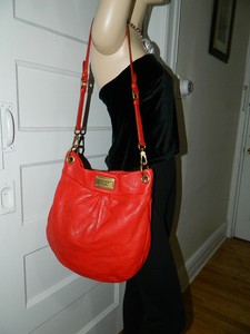 marc jacobs red leather bolsa