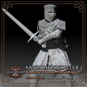 Knight Hospitaller ver. 2 - Scale 1/18 to 1/6 - 3D Resin Printed Figure Model - Picture 1 of 16