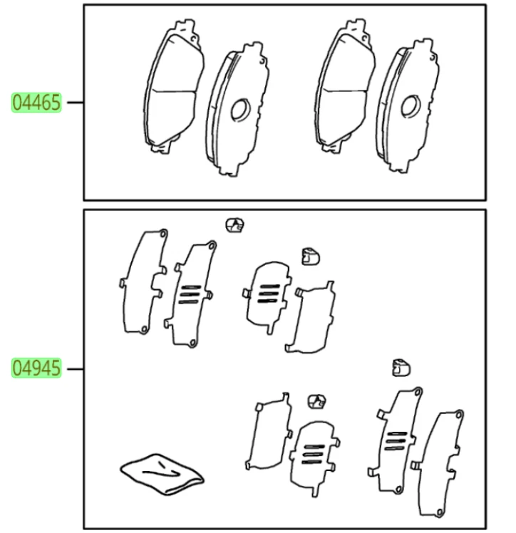 Оригинальные передние тормозные колодки и прокладки для Toyota Prius Prius C Corolla 2019-2021 годов выпуска - Изображение 1 из 1