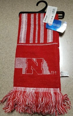 FOCO Adult NCAA Nebraska Cornhuskers Glitter Stripe Fringe Scarf new with tags - Image 1 of 4