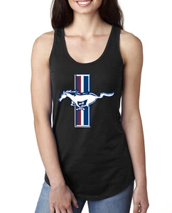 Ford Mustang Retro Vintage Logo Classic Bar CarsTrucks Women Racerback Tank - Picture 1 of 16