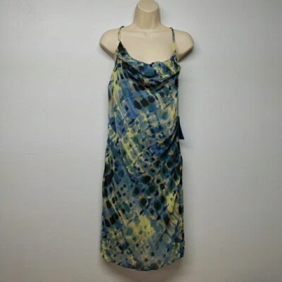 Vestido Vera Wang Simply Vera Talla M Correa Espagueti Azul/Verde/Diseño Muli Nuevo con Etiquetas Foto 1 de 4