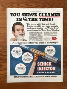 Schick Injector Razor & Blades 1952 Ad , original vintage - Picture 1 of 1