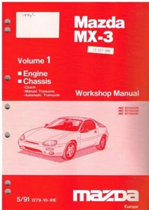 MAZDA MX-3 COUPE 1.6 SOHC & 1.8 V6 PETROL ORIG. 1991 FACTORY WORKSHOP MANUAL SET - Picture 1 of 2