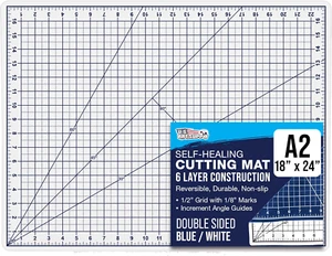 18" x 24" Self-Healing Cutting Mat 5-Ply - Double-Sided White/Blue Craft Mat,... - Picture 1 of 1