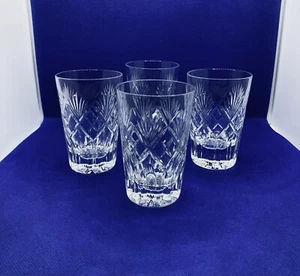 Crystal Cut Glass Whiskey Spirit Juice Tumblers 9.5 cm High 4 Glasses - Picture 1 of 14