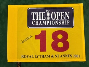 David Duval Winner Signed 2001 The Open at Royal Lytham Golf Flag + Dealer COA - Picture 1 of 2