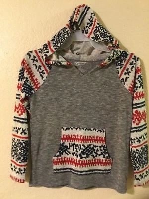 ARIZONA JEAN CO Girls Light Weight Gray Hoodie w/ Kangaroo Pocket Size S(7/8) - Image 1 of 4