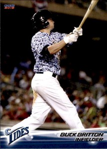 2013 Norfolk Tides Choice #9 Buck Britton Panorama City California Baseball Card