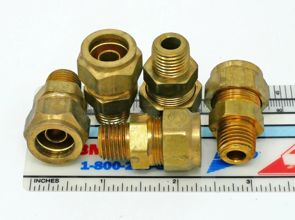 Lot of 5 Imperial Eastman FN05-04MB 5/16" ID Hose to 1/4" NPT Straight Coupling - Image 1 of 1