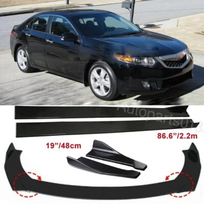 For Acura TSX Side Skirt Front & Rear Bumper Lip Splitter Spoiler Glossy Black Foto 1 de 4