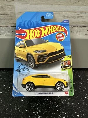 S1 Hot Wheels '17 Lamborghini Urus Yellow 2020 Exotics Series 1/10 213/250 New - Image 1 of 2