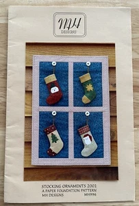 MH Designs STOCKING ORNAMENTS  ~ Year 2001 ~ Mary Herschleb Designs - Picture 1 of 3