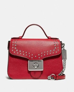 Coach Red Cassidy Top Handle Crossbody With Rivets New With Tags! - Picture 1 of 7
