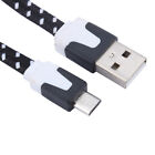 1M Fabric Braided Flat Micro Usb 2.0 Data Charger Cable For Samsung Sg5
