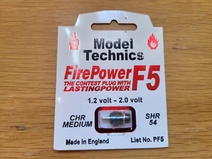 Model Technics FirePower F5 Glow plug - CHR MEDIUM  - SHR 54 - MADE IN UK - NEW - Picture 1 of 3