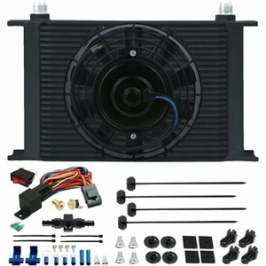25 ROW ENGINE TRANSMISSION OIL COOLER FAN 6AN IN-LINE 180'F THERMOSTAT WIRE KIT - Picture 1 of 9