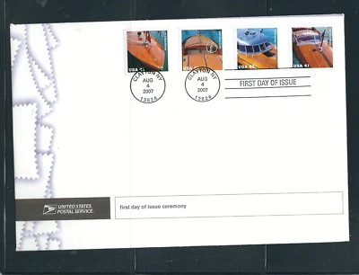 US SC # 4160-4163 Vintage Mahogany Speedboats FDC Program Ceremony. USPS - Image 1 of 2
