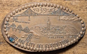 1939-40 Golden Gate Exposition Treasure Island Elongated Cent Penny Medaille - Bild 1 von 4