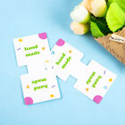 50pcs Green Words White Background Folded In Half Paper Card Hair Accessories Dr