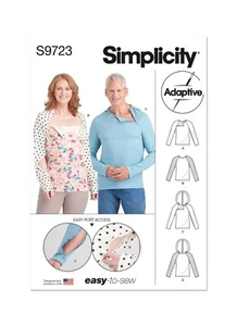 SIMPLICITY 9723 UNISEX SHIRT & BLOUSE Sewing Pattern Disabled Adaptive Clothing - Picture 1 of 9