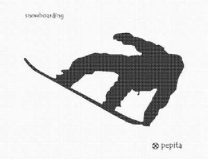 Snowboarding Needlepoint Kit or Canvas - Picture 1 of 1