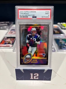TOM BRADY 2003 TOPPS CHROME BLACK REFRACTOR /599 PSA 9 INVEST GOAT HOF MVP TB12 - Picture 1 of 3