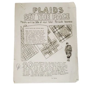 Vintage 1935 Daniels Nathanson Co Boston Ma Textile Fabric Advertisement Plaid - Picture 1 of 2