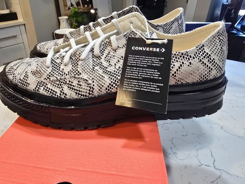 Scarpa da barca uomo CONVERSE Chuck 70 formale scamosciata serpente Oxford taglia 9 5 10 LEGGI NUOVA