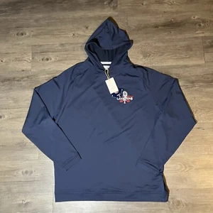 Peter Millar Performance Pullover Hoodie Navy Texas Rangers Crown Sport Sz L NWT - Picture 1 of 11