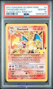 Pokemon Card PSA 10 Charizard 4/102 Celebrations Base Set Classic Holo 2021 #2 - Picture 1 of 2