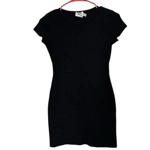 Vestido midi clásico de algodón negro orgánico Princess Polly talla 4 - Imagen 1 de 5