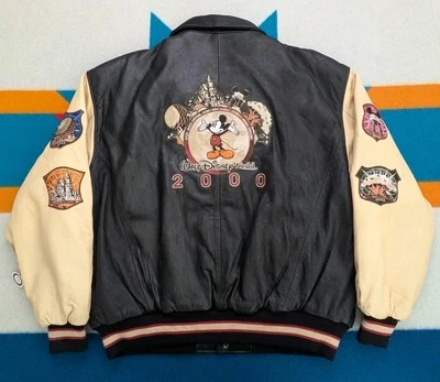 NWT Vintage 2000 Walt DisneyWorld Cast Member Millennium Suede Varsity Jacket XL - Image 1 of 4