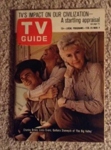 TV Guide Feb 1966 The Big Valley Barbara Stanwyck Linda Evans..No Mailing Label - Picture 1 of 2