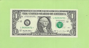 1995* ..UNCIRC $1  L 0495 3472  *  .... 1995 $1  L-*       STAR NOTE   FRN - Picture 1 of 2