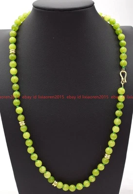 New Natural Handmade Beautiful 6mm Peridot Round Gemstone Beads Necklace 16-36in - Image 1 of 4