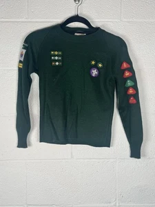Vintage 1970s UK Cub Scouts Wool Jumper 1st Findon Valley Badges 28" Courtaulds - Bild 1 von 13