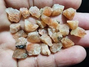 26 Piece Sunstone Crystal Rough Size 8-14 MM Orange Sunstone Crystal Bulk Rough - Picture 1 of 5