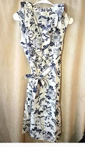 Vestido Floral Vintage Lane Bryant Sin Mangas Corbata Frontal Talla 14 - Imagen 1 de 7
